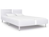 Bed Frame White Faux Leather 135x190 cm