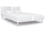 Bed Frame White Faux Leather 135x190 cm