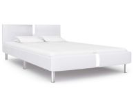 main image for ad Bed Frame White Faux Leather 135x190 cm