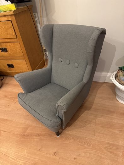 childrens armchair ikea grey.