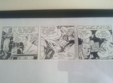 Spiderman newspaper strip. Original art by Larry Lieber