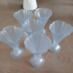 Price reduction. Six French Blue Glass Sundae dishes