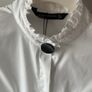 shirt Zara size large white blouse with grandfather frilled collar Image 4