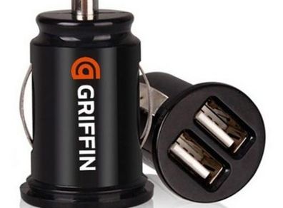 Griffin PowerJolt Micro Dual ipod iphone 4s 4 i pod ipad phone 2 Car USB charg