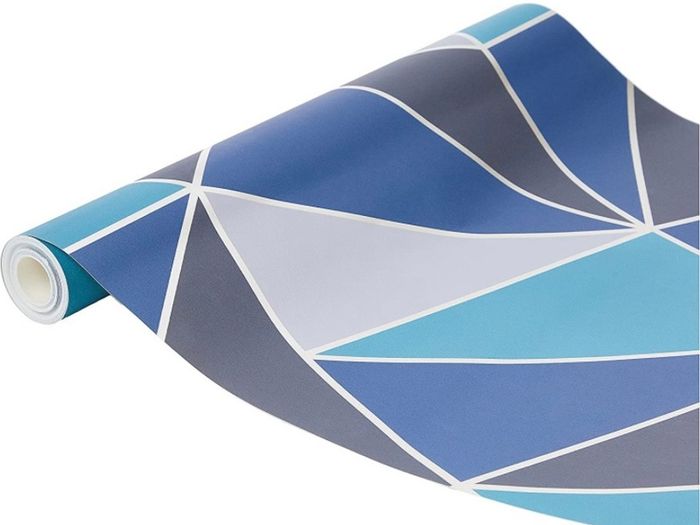 Apex Geo Sidewall Wallpaper, Aqua/navy Multiple Colours Available, See Photos (free Postage)