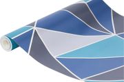 Apex Geo Sidewall Wallpaper, Aqua/navy Multiple Colours Available, See Photos (free Postage)