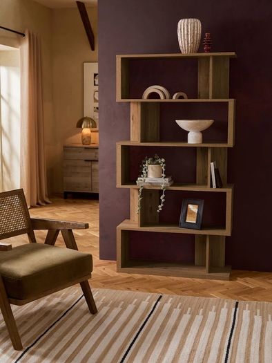 Dark Oak Effect Shelving Unit