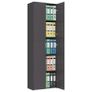 Office Cabinet High Gloss Grey 60x32x190 cm Chipboard Image 8
