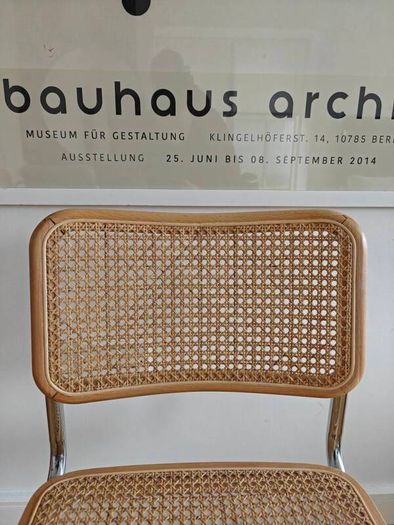 Pair of Mid-Century Modern Cesca Style Wicker & Chrome Dining Chairs