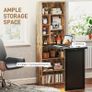 Folding Desk with Blackboard Multi-function Computer Office Workstation Side Shelf for Home Office, Rustic Brown Image 6