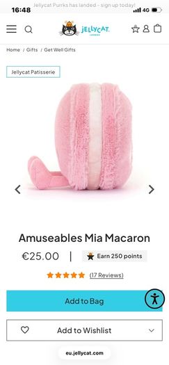 New JELLYCAT Set of Mona and Mia Amuseable Macarons