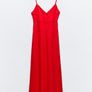Zara Linen blend strappy midi Dress Image 8