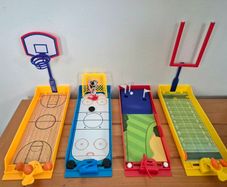 Mini Tabletop Sports Arcade Games Set (Basketball, Ice Hockey, Golf, Football)