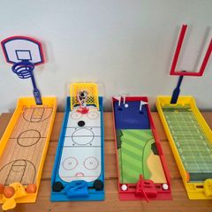 Mini Tabletop Sports Arcade Games Set (Basketball, Ice Hockey, Golf, Football)