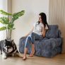 Folding Sofa Bed, Convertible Sleeper Chair with Pillow Foldable Mattress with Back Support, Portable Fold Out Chair Bed Comfy Floor Sofa Lounge for Living Room Bedroom, Dark Grey Image 8