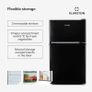 Big Daddy Cool Fridge Freezer - Free-Standing, Small Fridge, Refrigerator, Freezer, 42 dB, Glass Shelves, Door Trays, Interior Lighting, 87 L, Black Image 7