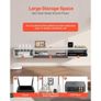 Floating TV Stand, 55 in Wall Mount Entertainment Center with Cable Hole, Modern Floating TV Shelf with Storage Cabinet, Particle Board Console for DVD Player, Cable Box, Game Console, White Image 4