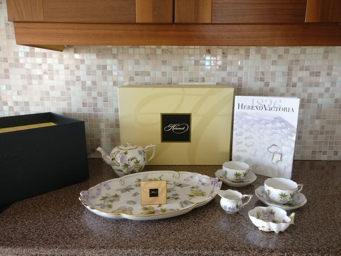 Herend Porcelain Royal Garden Evict Couples Tea Set (Tea for 2)