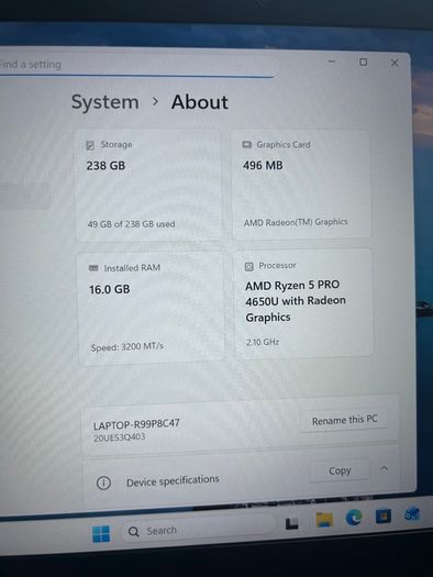 Lenovo ThinkPad T14 Gen 1 Ryzen 5 PRO 16GB RAM  256GB SSD Excellent Battery