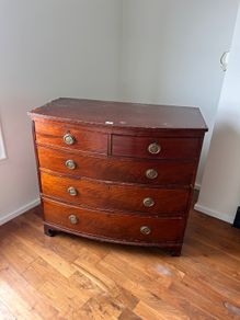 19th Century Mahogany Bowfront Chest Of Drawers,