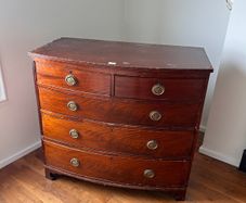 19th Century Mahogany Bowfront Chest Of Drawers,