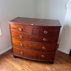 19th Century Mahogany Bowfront Chest Of Drawers,