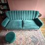 EZ Living Waldorf (formerly Harper) 3 Seater Velvet Sofa + Matching Velvet Footstool Image 6