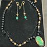 14k gold and curved jade with diamond necklace Image 5