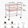 Kitchen Utility Cart 3 Tier Heavy Duty Adjustable Wire Storage Rack Image 2