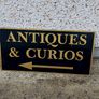 Antiques & Curios,hard plastic sign perspex. ,unusual and lovely colours,,32 inches length, 16 inches height,,buyer collects, see pictures for condition, used condition few marks nicks Image 9