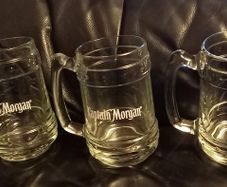 Three Captain Morgan Glass Tankards