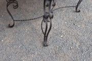 Table 1960s 70s mid-size coffee table wrought iron and tiles top heavy but nice