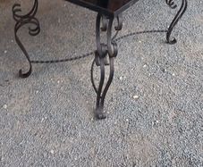Table 1960s 70s Mid size coffee table hight sold Iron and tiles Top Heavy but Nice