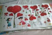 children kids girl love heart tree wall sticker