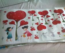 children kids girl love heart tree wall sticker