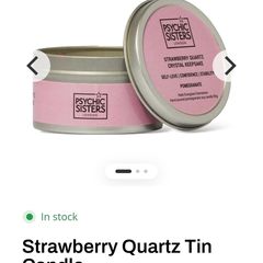 Psychic Sisters London Strawberry Quartz Tin Candle 90g