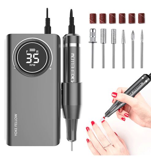 Portable Electric Nail Drill Manicure Machine For Acrylic Gel Polish Nails Sander Rechargeable Nail Art Salon Equipment
