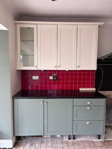 Kitchen -Cabinets, Worktops and Cooker hood