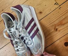 Adidas silver trainers