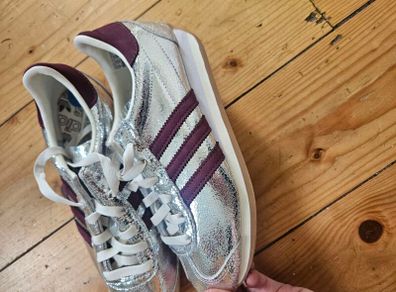 Adidas silver trainers