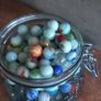 Antique collection of old marbles in large clip sealed jar it's full to the top loft find from very old house in France Beautiful Image 7