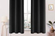 Bedroom &amp; Living Room Eyelet Black Thermal Curtains - 46 x 54 Inch, 2 Panels