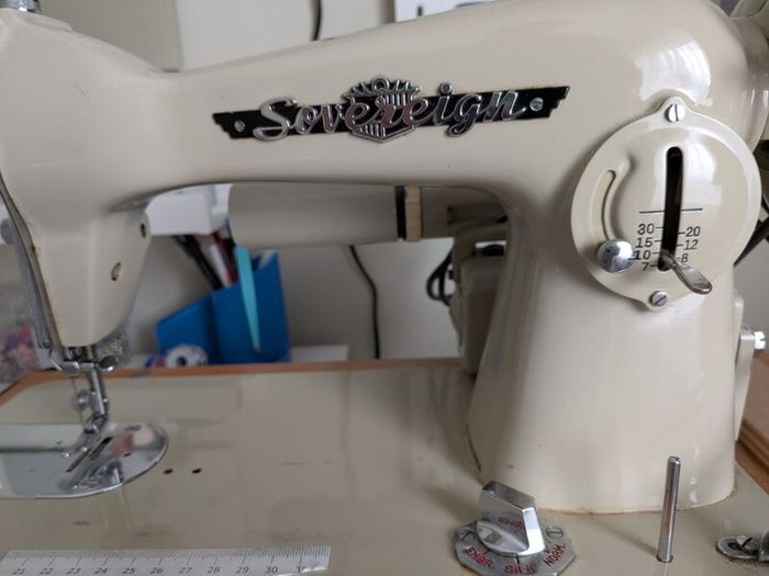 Vintage cased Sovereign electric sewing machine