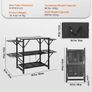 Camping Kitchen Table, One-piece Folding Portable Cook Station with A Carrying Bag, Aluminum Camping Table 4 Iron Side Tables & 2 Shelves, Image 6