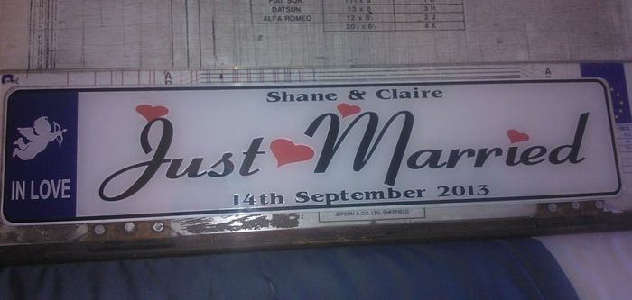 custom wedding number plates