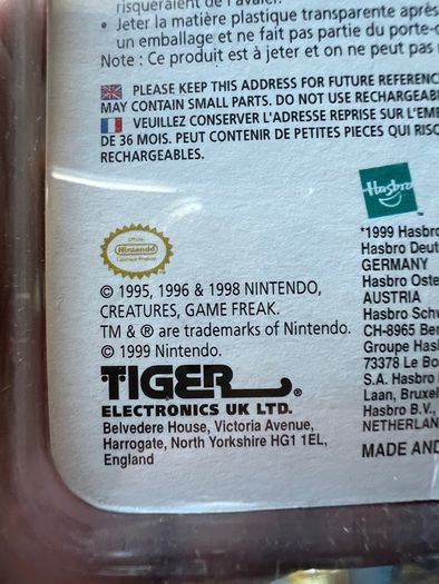 Pokemon 1999 Official Nintendo key rings by Tiger Electronics
