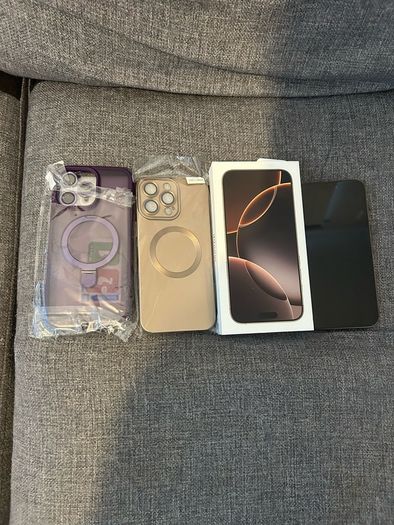 iPhone 16 pro max desert titanium 256gb unlocked, 93% battery health