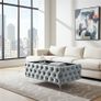 Chester Lux Coffee Table Velvet Rectangle 103x63x45cm with Glass Image 2