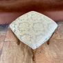 French Louis XV Style Vanity Bedroom Stool Carved Gilt Wood Frame Blue Satin Top Image 9