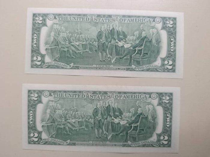 Lot 1.2 UNC 2 Dollar Banknotes in Sequence